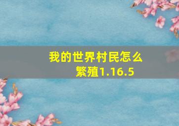 我的世界村民怎么繁殖1.16.5