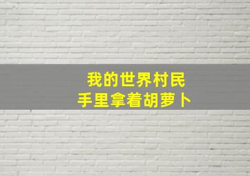 我的世界村民手里拿着胡萝卜