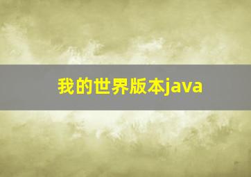 我的世界版本java