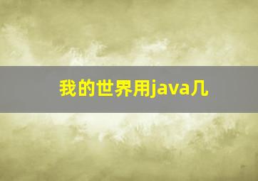 我的世界用java几