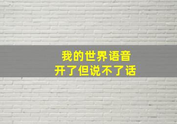 我的世界语音开了但说不了话