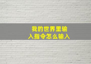 我的世界里输入指令怎么输入