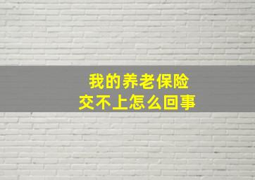 我的养老保险交不上怎么回事