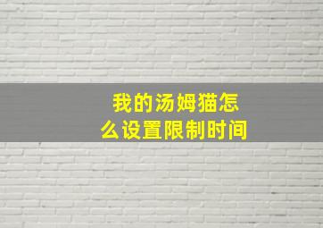 我的汤姆猫怎么设置限制时间