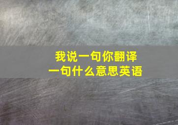 我说一句你翻译一句什么意思英语