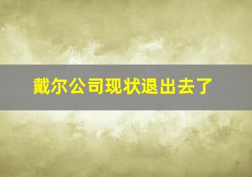 戴尔公司现状退出去了