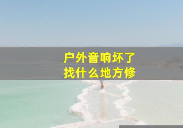 户外音响坏了找什么地方修