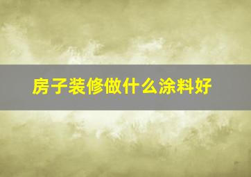 房子装修做什么涂料好