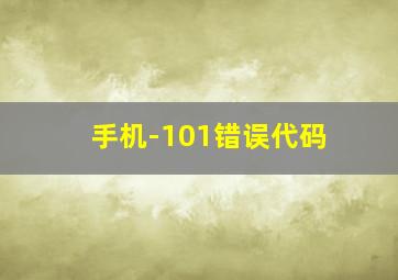 手机-101错误代码