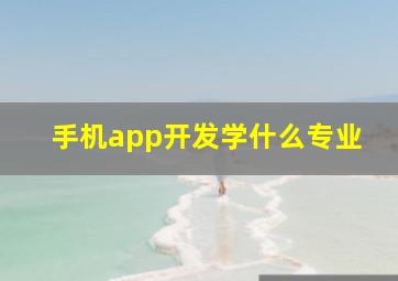 手机app开发学什么专业