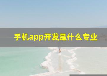 手机app开发是什么专业