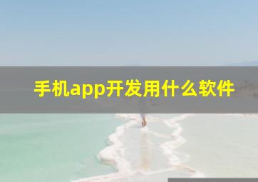 手机app开发用什么软件