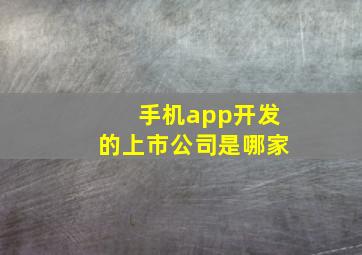 手机app开发的上市公司是哪家