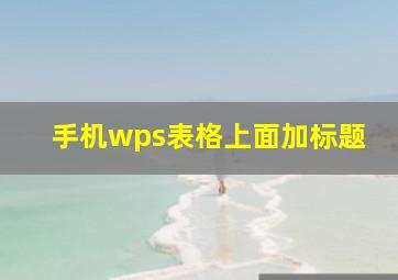 手机wps表格上面加标题