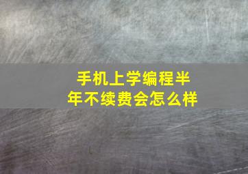 手机上学编程半年不续费会怎么样