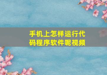 手机上怎样运行代码程序软件呢视频