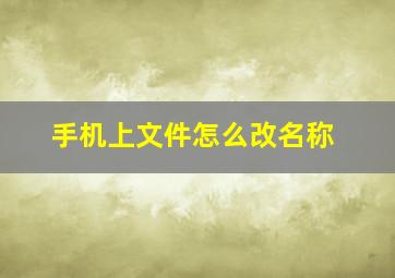 手机上文件怎么改名称