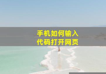 手机如何输入代码打开网页