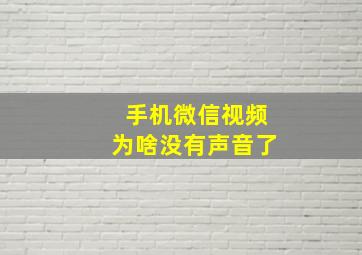 手机微信视频为啥没有声音了