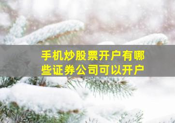 手机炒股票开户有哪些证券公司可以开户