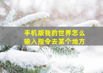 手机版我的世界怎么输入指令去某个地方