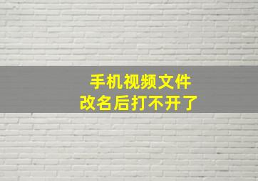 手机视频文件改名后打不开了