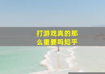 打游戏真的那么重要吗知乎