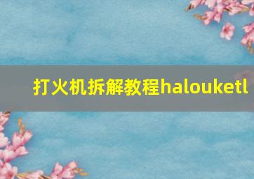 打火机拆解教程halouketl