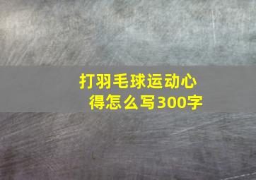 打羽毛球运动心得怎么写300字