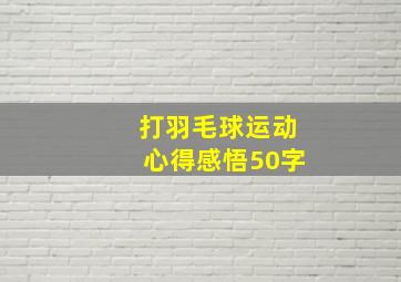 打羽毛球运动心得感悟50字