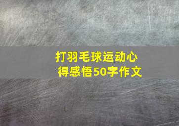 打羽毛球运动心得感悟50字作文