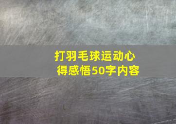 打羽毛球运动心得感悟50字内容