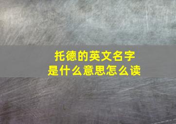 托德的英文名字是什么意思怎么读