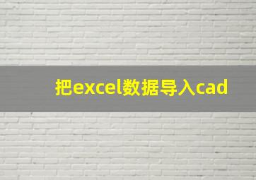 把excel数据导入cad