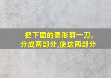 把下面的图形剪一刀,分成两部分,使这两部分