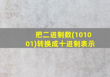 把二进制数(101001)转换成十进制表示