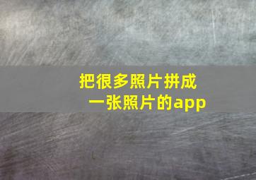 把很多照片拼成一张照片的app