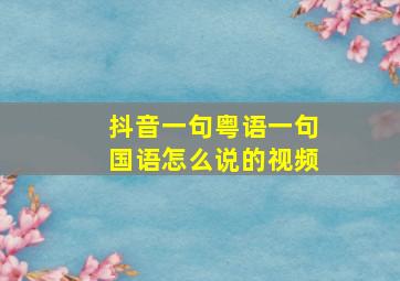 抖音一句粤语一句国语怎么说的视频