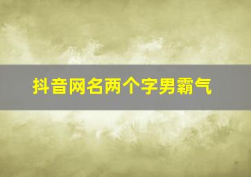 抖音网名两个字男霸气