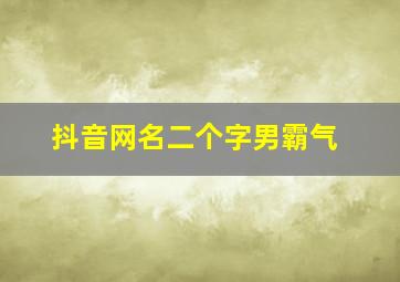 抖音网名二个字男霸气