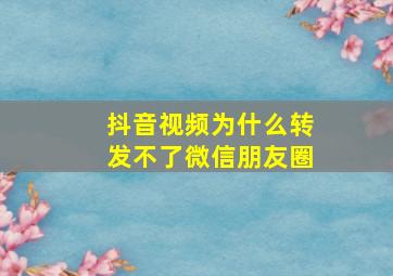 抖音视频为什么转发不了微信朋友圈