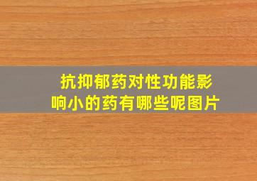 抗抑郁药对性功能影响小的药有哪些呢图片