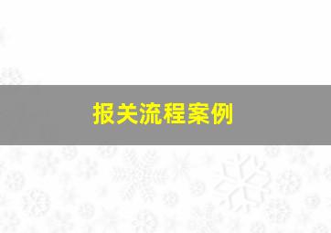 报关流程案例