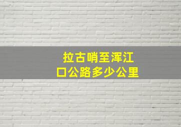 拉古哨至浑江口公路多少公里