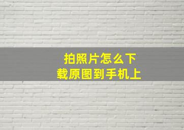 拍照片怎么下载原图到手机上