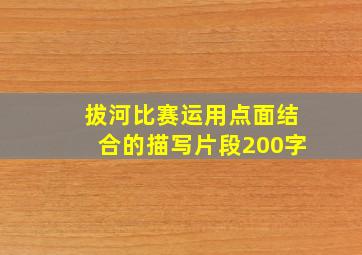 拔河比赛运用点面结合的描写片段200字