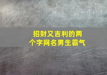 招财又吉利的两个字网名男生霸气