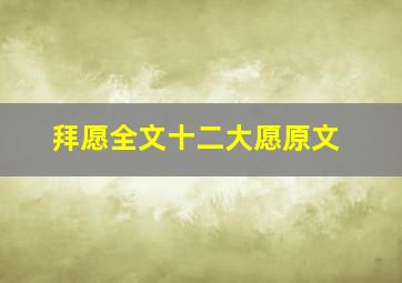 拜愿全文十二大愿原文