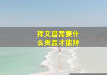 拜文昌需要什么贡品才能拜