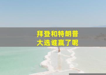 拜登和特朗普大选谁赢了呢